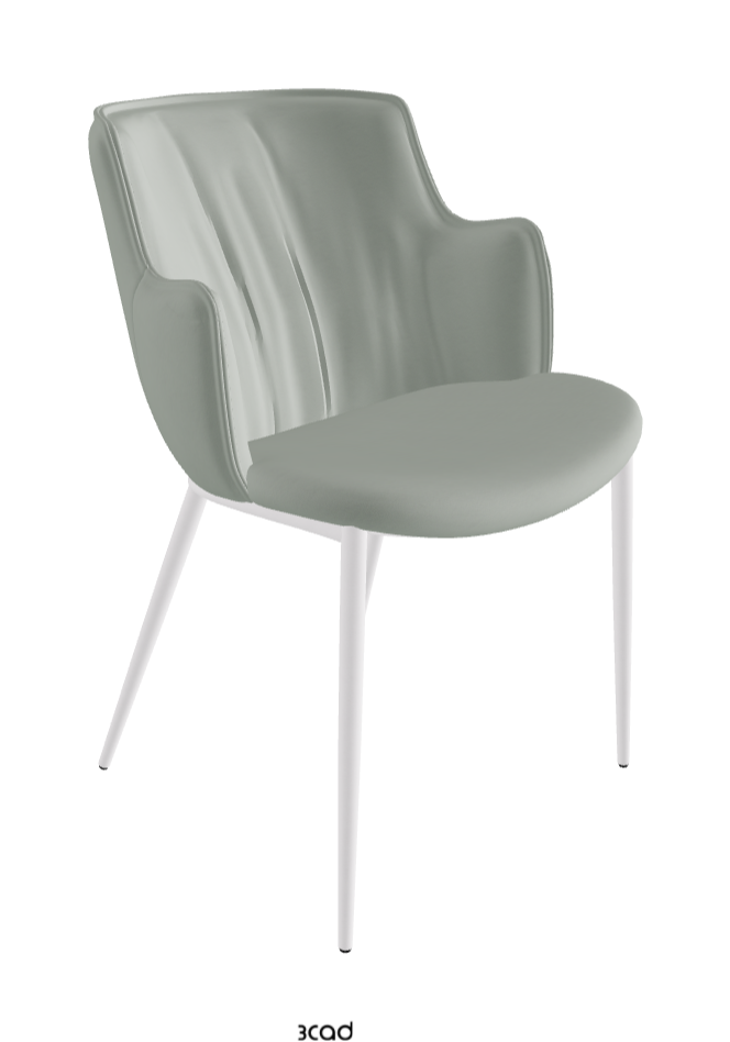 Rihanna ML Dining Armchair_Pearl Embossed_Soft Leather_Ice