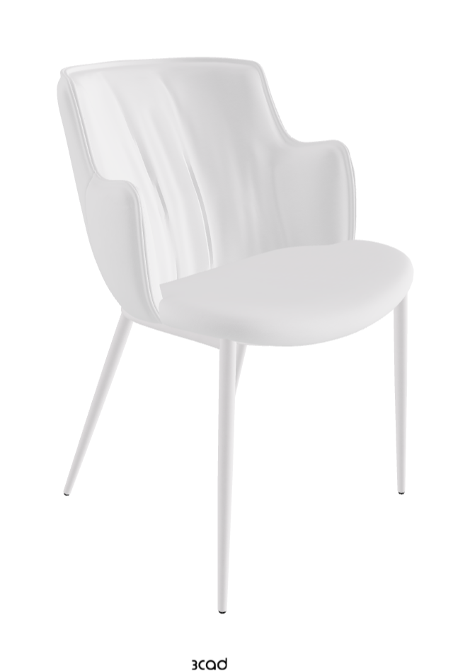 Rihanna ML Dining Armchair_Pearl Embossed_Soft Leather_Bianco