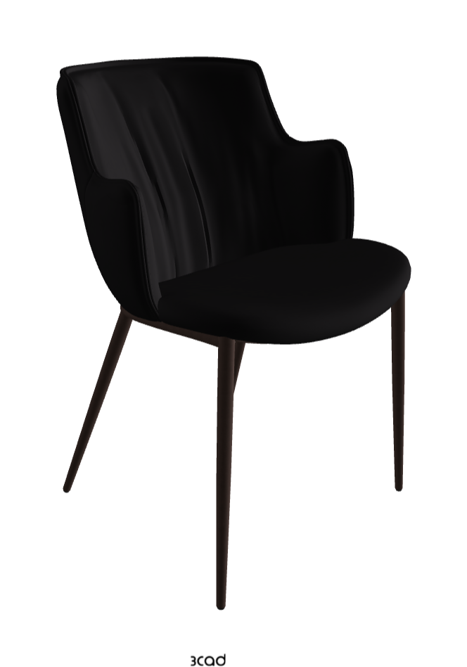 Rihanna ML Dining Armchair_Bronze Embossed_Soft Leather_Nero