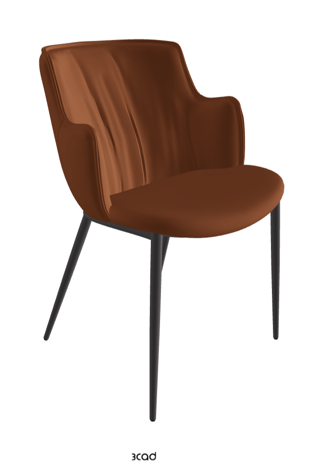 Rihanna ML Dining Armchair_Graphite Embossed_Soft Leather_Cognac