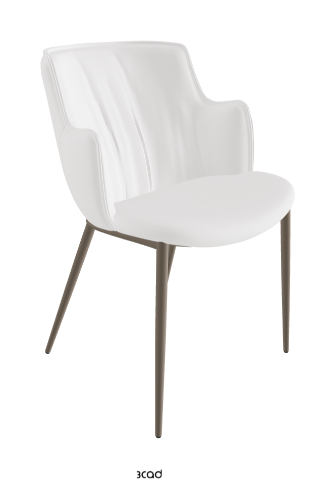 Rihanna ML Dining Armchair_Titanium Embossed_Synthetic Leather_Bianco