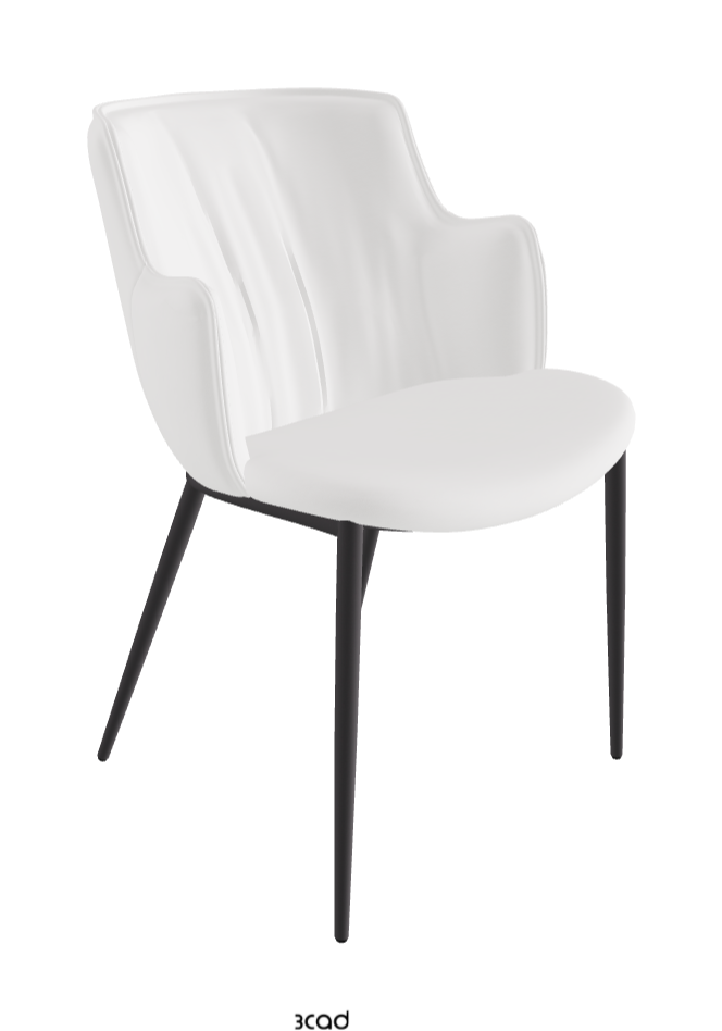 Rihanna ML Dining Armchair_Graphite Embossed_Synthetic Leather_Bianco