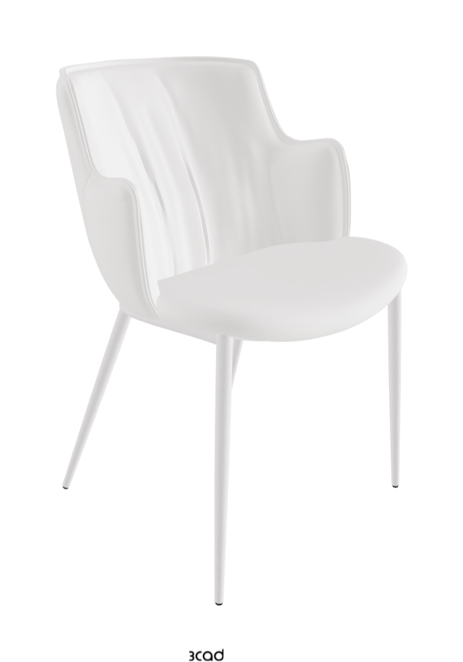 Rihanna ML Dining Armchair_Pearl Embossed_Synthetic Leather_Bianco