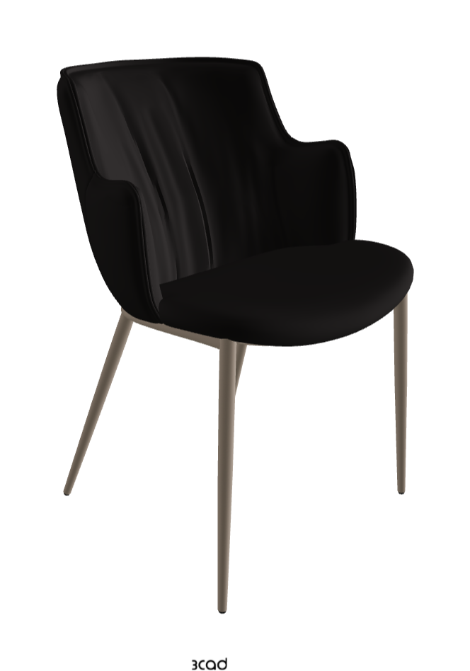 Rihanna ML Dining Armchair_Titanium Embossed_Synthetic Leather_Moka