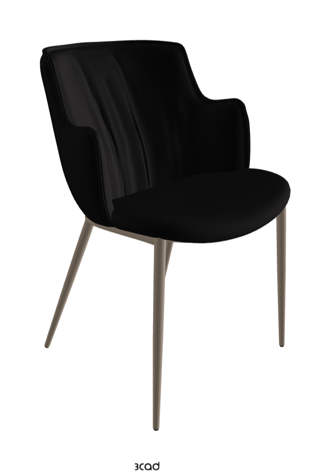 Rihanna ML Dining Armchair_Titanium Embossed_Synthetic Leather_Nero