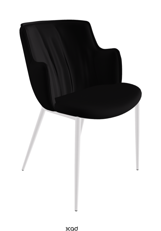 Rihanna ML Dining Armchair_Pearl Embossed_Synthetic Leather_Nero