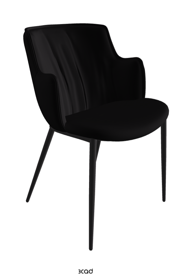 Rihanna ML Dining Armchair_Black Embossed_Synthetic Leather_Nero