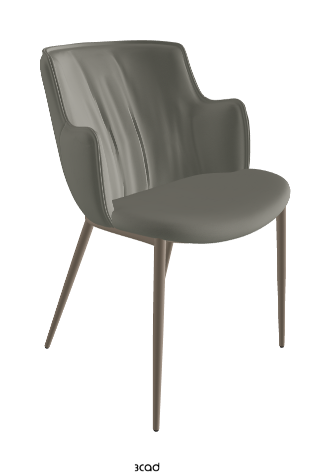 Rihanna ML Dining Armchair_Titanium Embossed_Synthetic Leather_Cemento