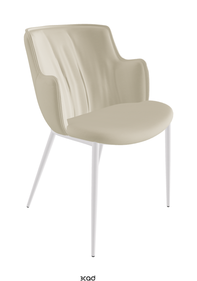 Rihanna ML Dining Armchair_Pearl Embossed_Synthetic Leather_Oyster