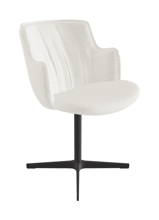 Rihanna X Swivel Dining Armchair_Graphite Embossed_Fabric_B240
