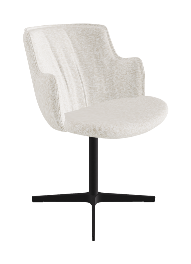 Rihanna X Swivel Dining Armchair_Black Embossed_Fabric_B241