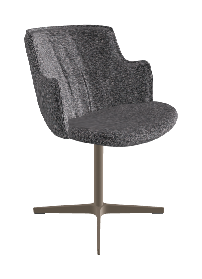 Rihanna X Swivel Dining Armchair_Titanium Embossed_Fabric_B244