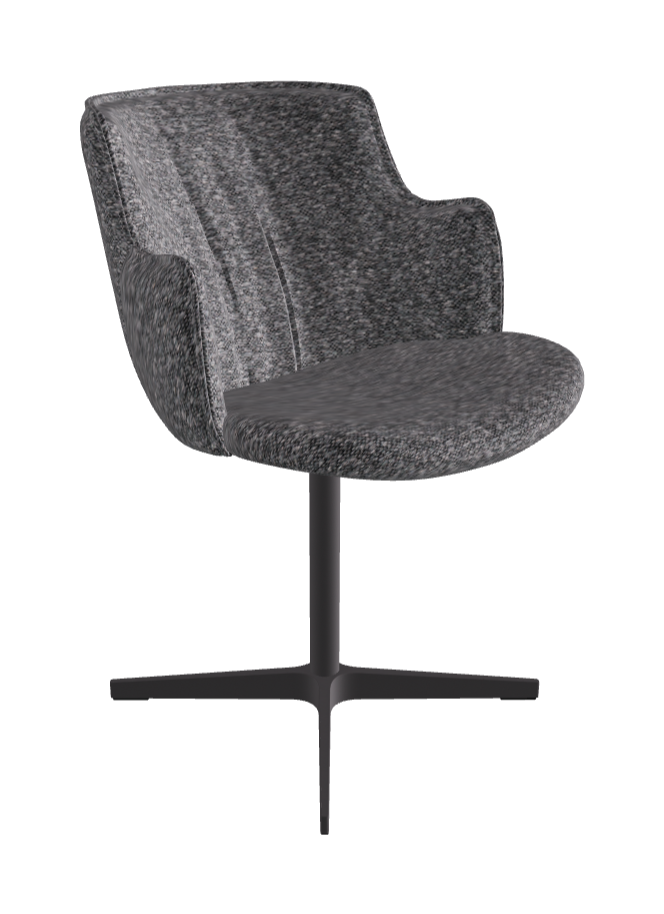 Rihanna X Swivel Dining Armchair_Graphite Embossed_Fabric_B244