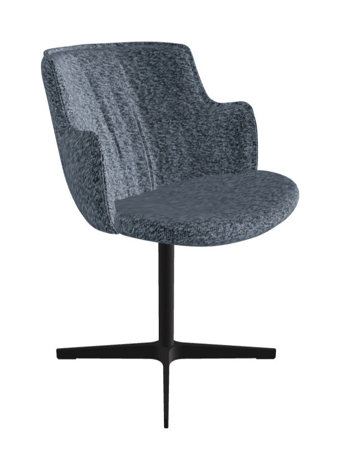Rihanna X Swivel Dining Armchair_Black Embossed_Fabric_B245