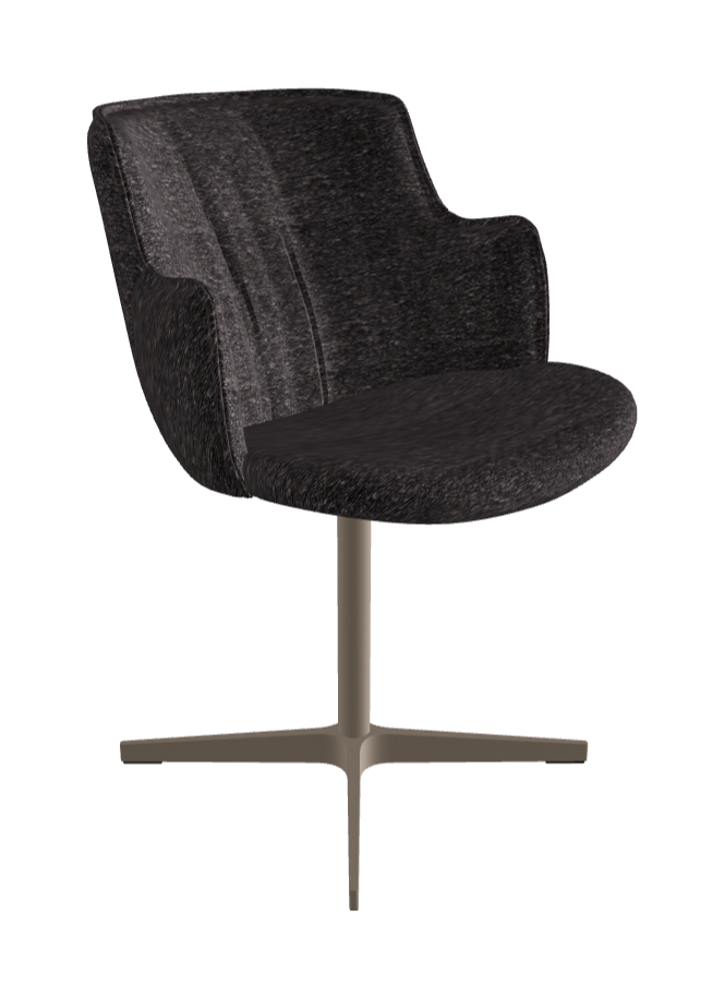 Rihanna X Swivel Dining Armchair_Titanium Embossed_Fabric_B246