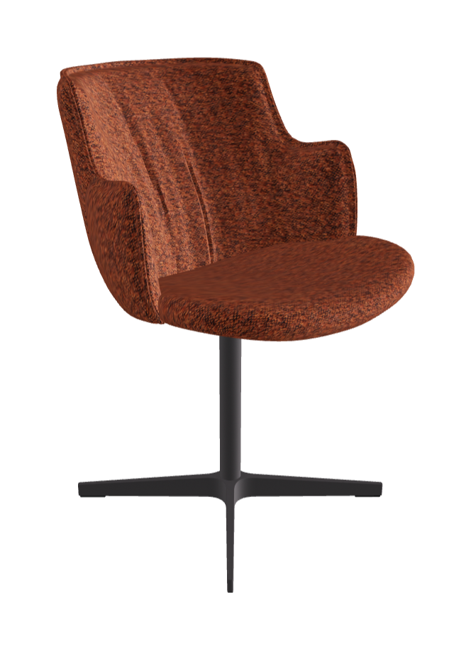 Rihanna X Swivel Dining Armchair_Graphite Embossed_Fabric_B248