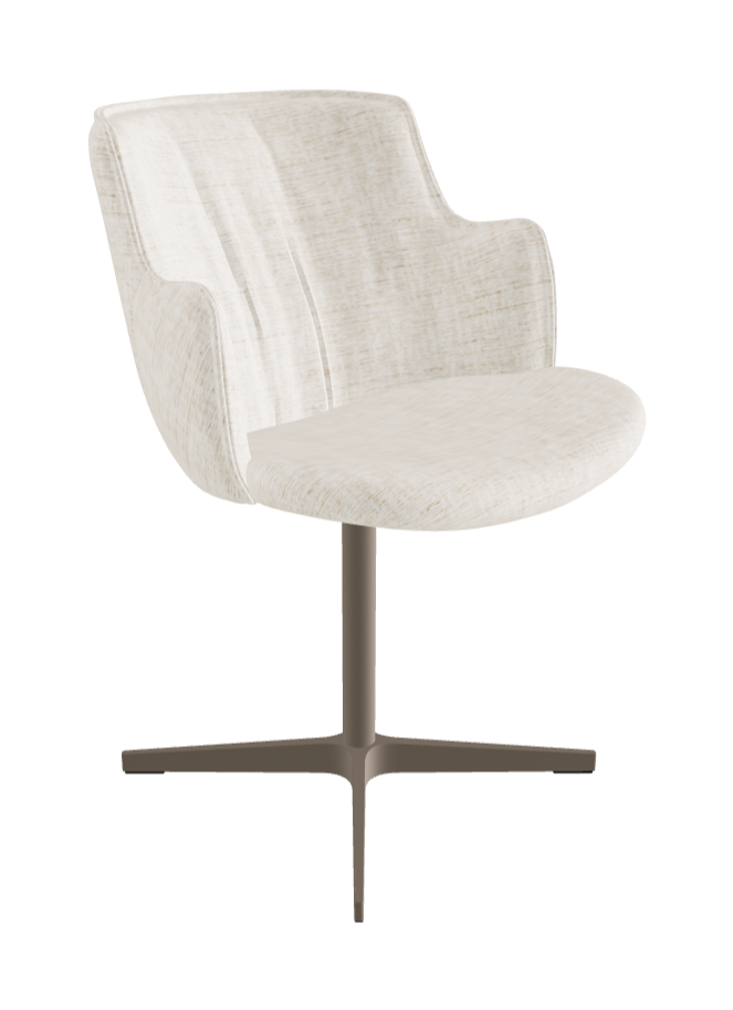 Rihanna X Swivel Dining Armchair_Titanium Embossed_Fabric_B610