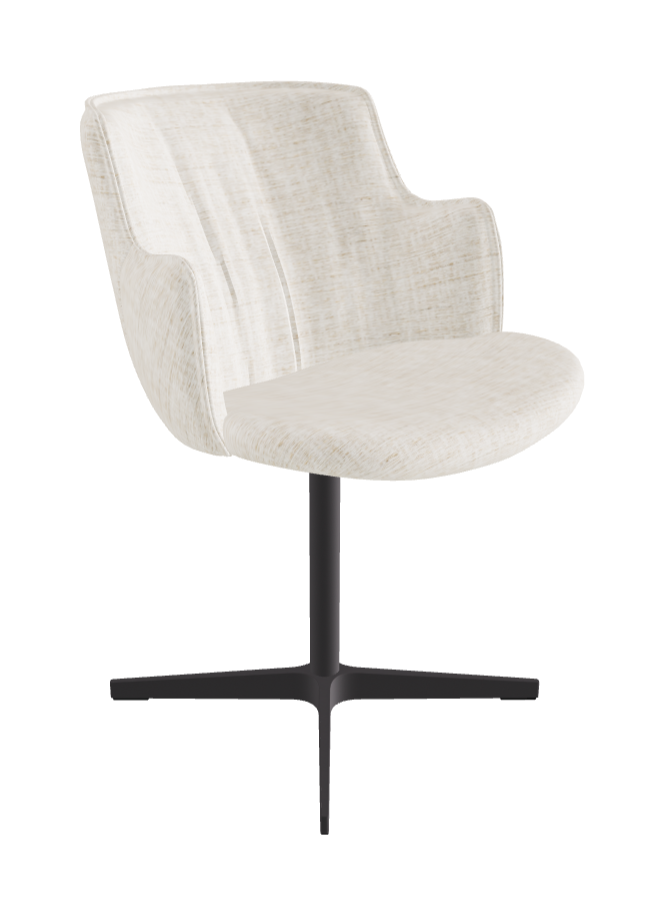 Rihanna X Swivel Dining Armchair_Graphite Embossed_Fabric_B610