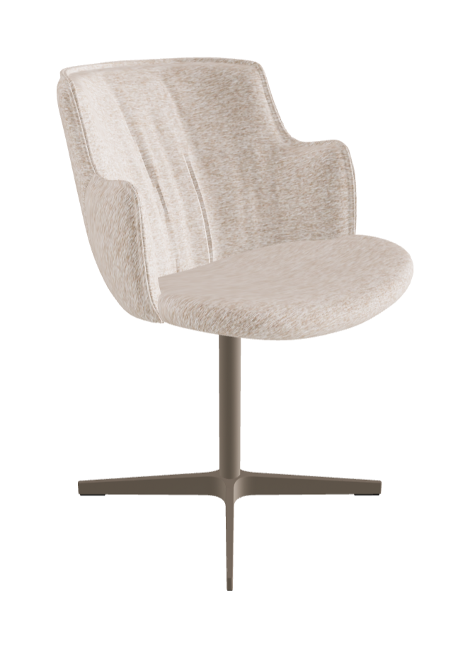 Rihanna X Swivel Dining Armchair_Titanium Embossed_Fabric_B732