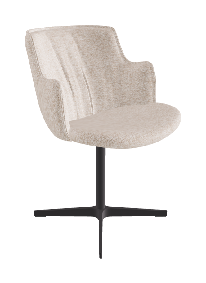 Rihanna X Swivel Dining Armchair_Graphite Embossed_Fabric_B732