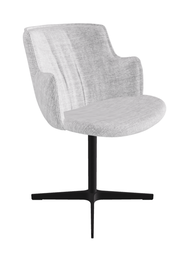 Rihanna X Swivel Dining Armchair_Black Embossed_Fabric_B810
