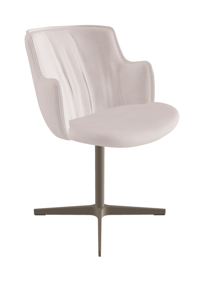 Rihanna X Swivel Dining Armchair_Titanium Embossed_Fabric_B923