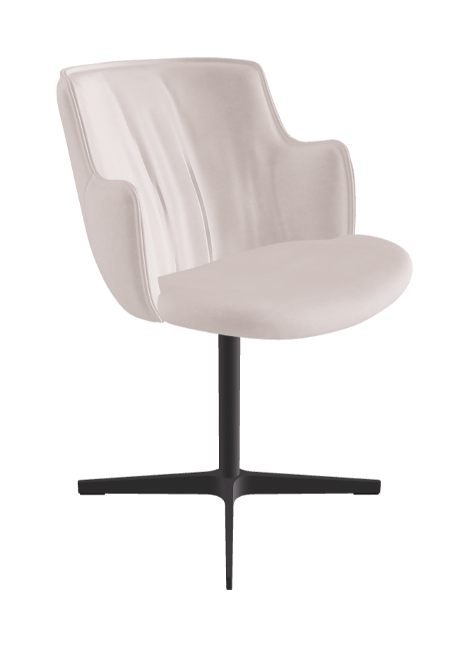 Rihanna X Swivel Dining Armchair_Graphite Embossed_Fabric_B923