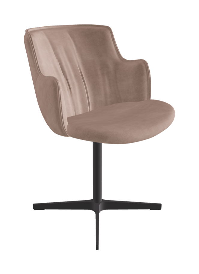 Rihanna X Swivel Dining Armchair_Graphite Embossed_Fabric_B925