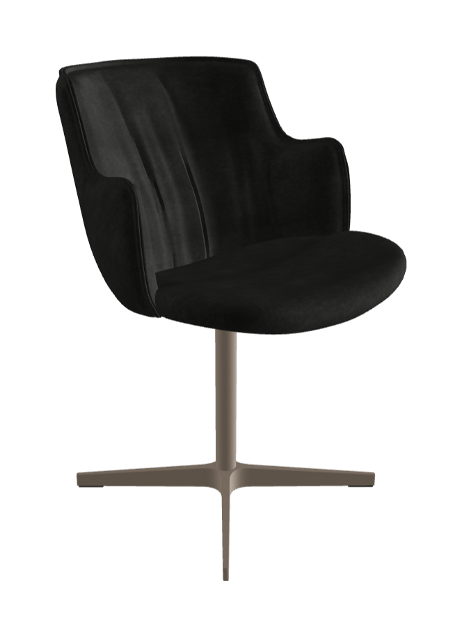 Rihanna X Swivel Dining Armchair_Titanium Embossed_Fabric_B932