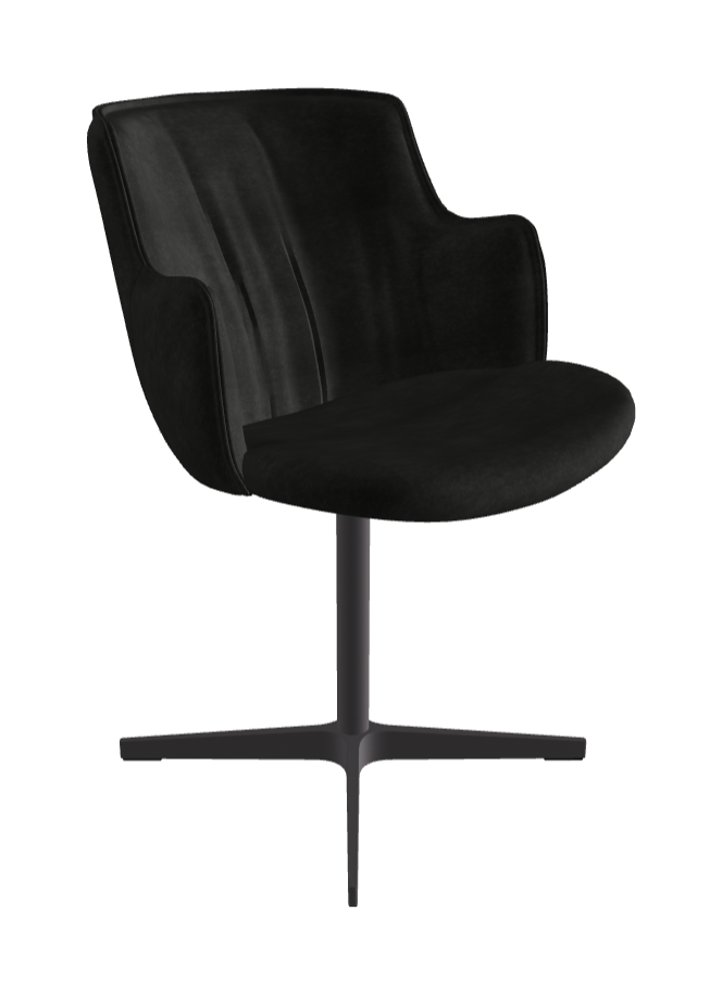 Rihanna X Swivel Dining Armchair_Graphite Embossed_Fabric_B932