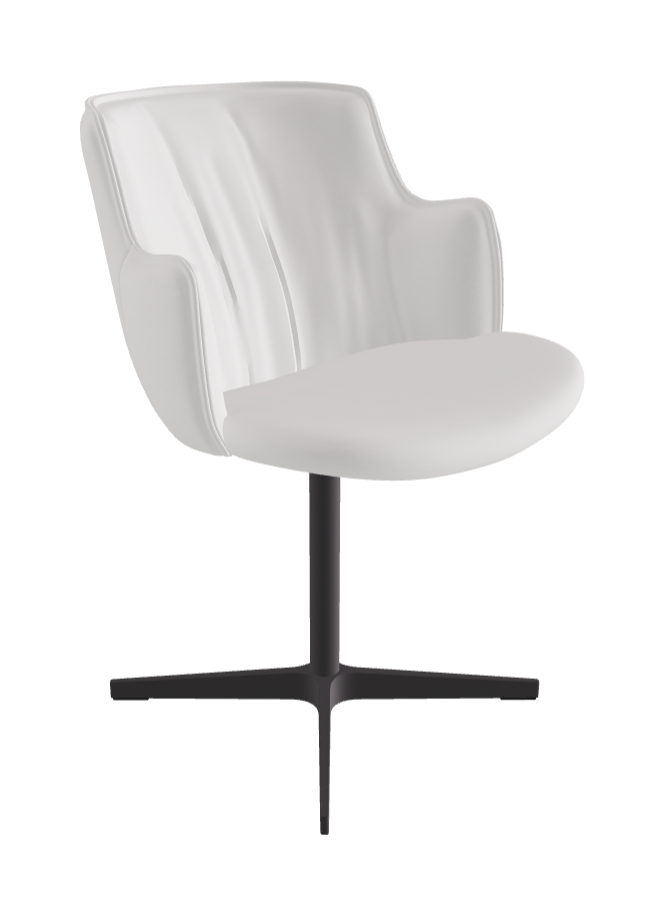 Rihanna X Swivel Dining Armchair_Graphite Embossed_Soft Leather_Canova