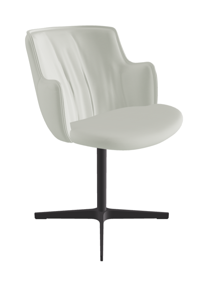Rihanna X Swivel Dining Armchair_Graphite Embossed_Soft Leather_Artico