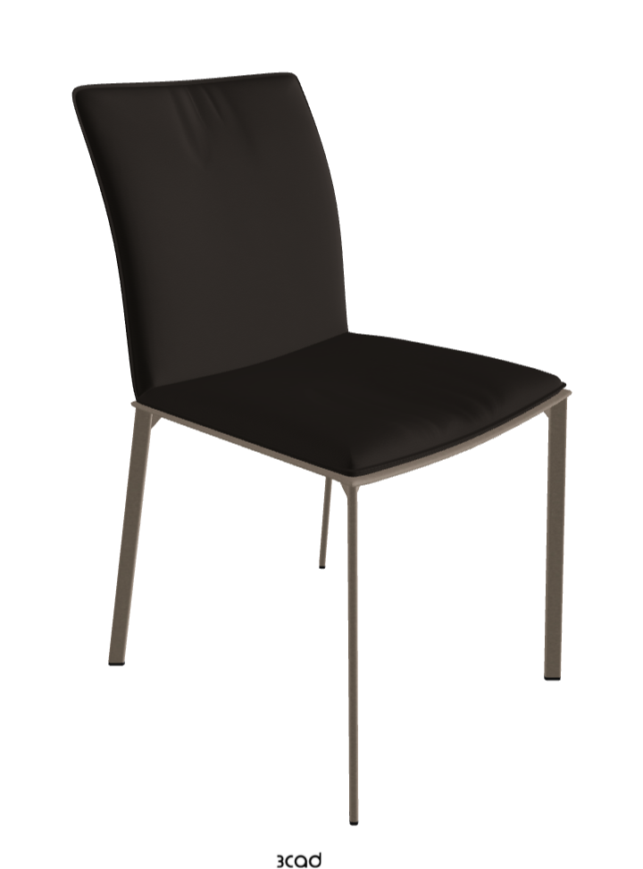 Rita Dining Chair_Titanium Embossed_Soft Leather_Testa Di Moro