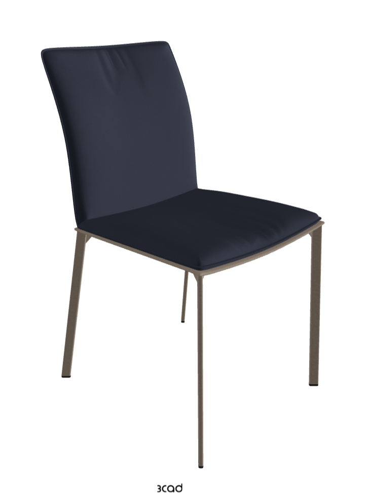 Rita Dining Chair_Titanium Embossed_Soft Leather_Navy