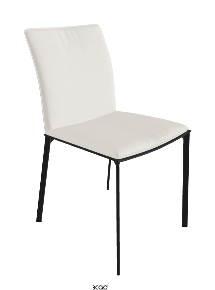 Rita Dining Chair_Matt Graphite_Soft Leather_Lino