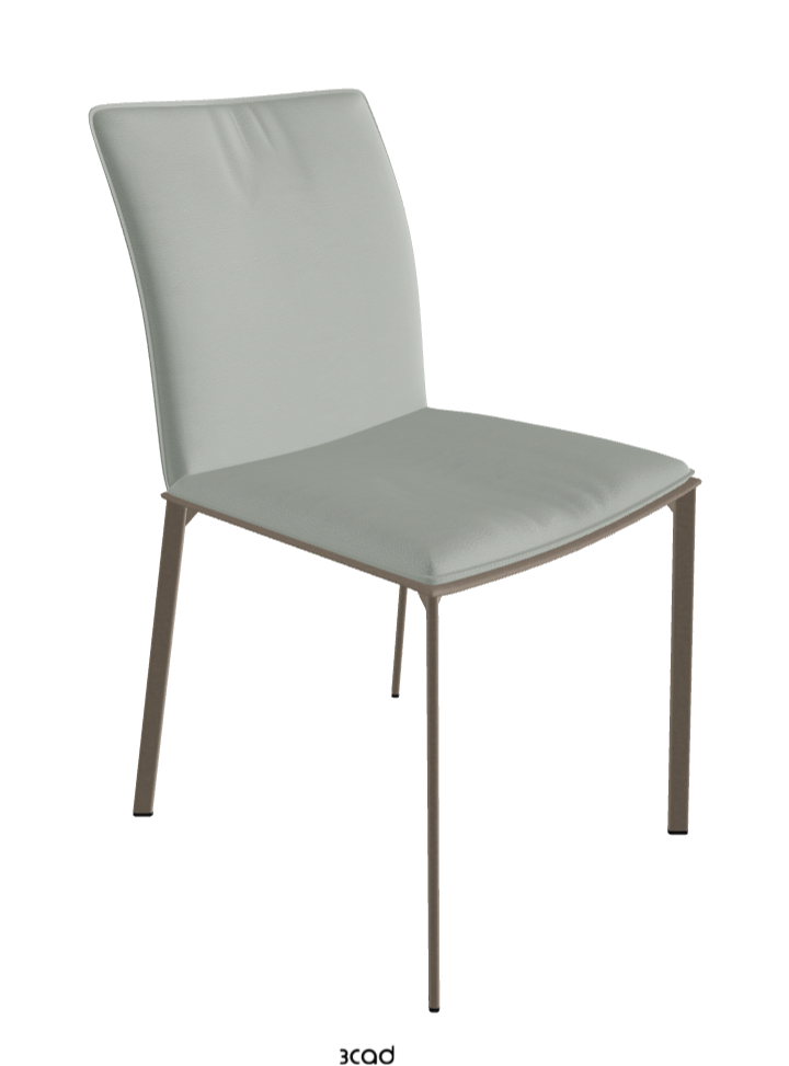 Rita Dining Chair_Titanium Embossed_Soft Leather_Ice
