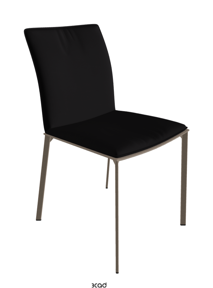 Rita Dining Chair_Titanium Embossed_Soft Leather_Nero
