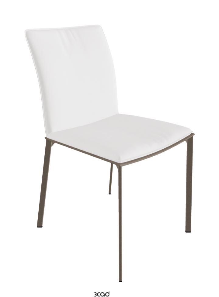Rita Dining Chair_Titanium Embossed_Synthetic Leather_Bianco