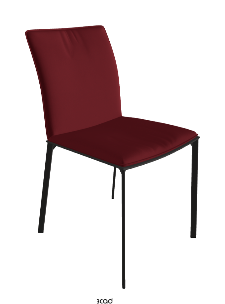 Rita Dining Chair_Matt Graphite_Synthetic Leather_Rosso Corsa