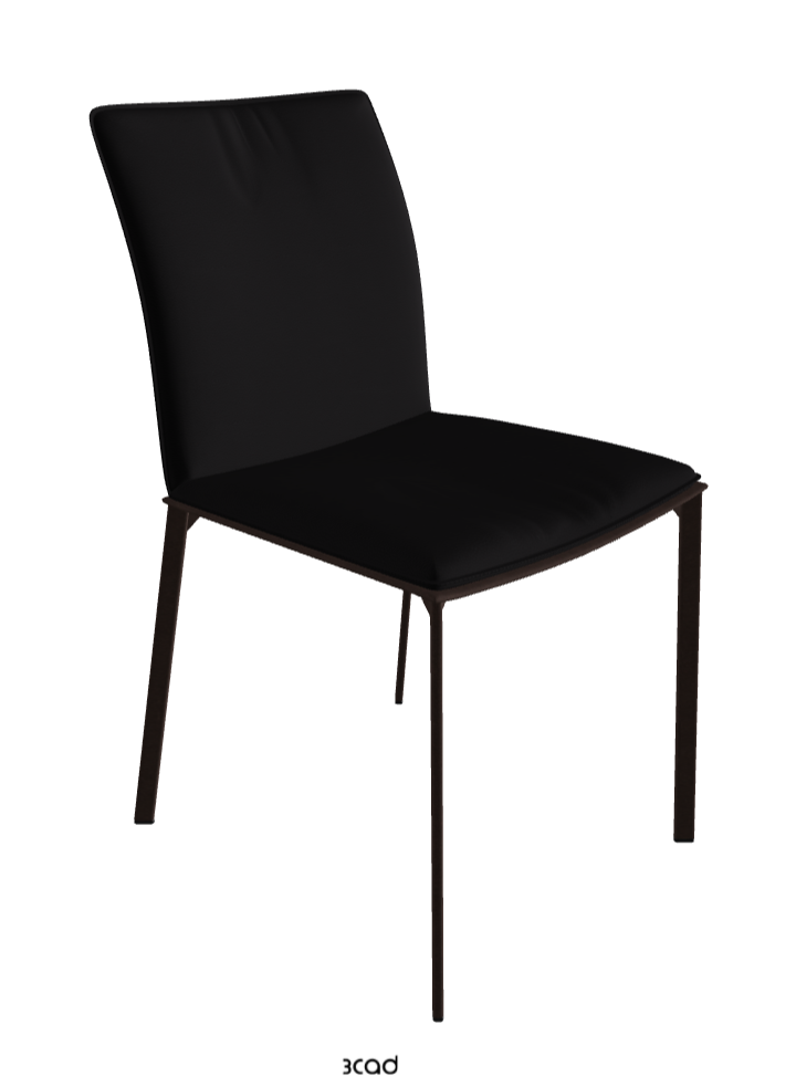Rita Dining Chair_Bronze Embossed_Synthetic Leather_Nero