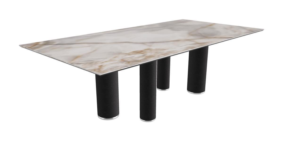 240x120x75h Rectangle Shaped_Alabastro_Black Embossed