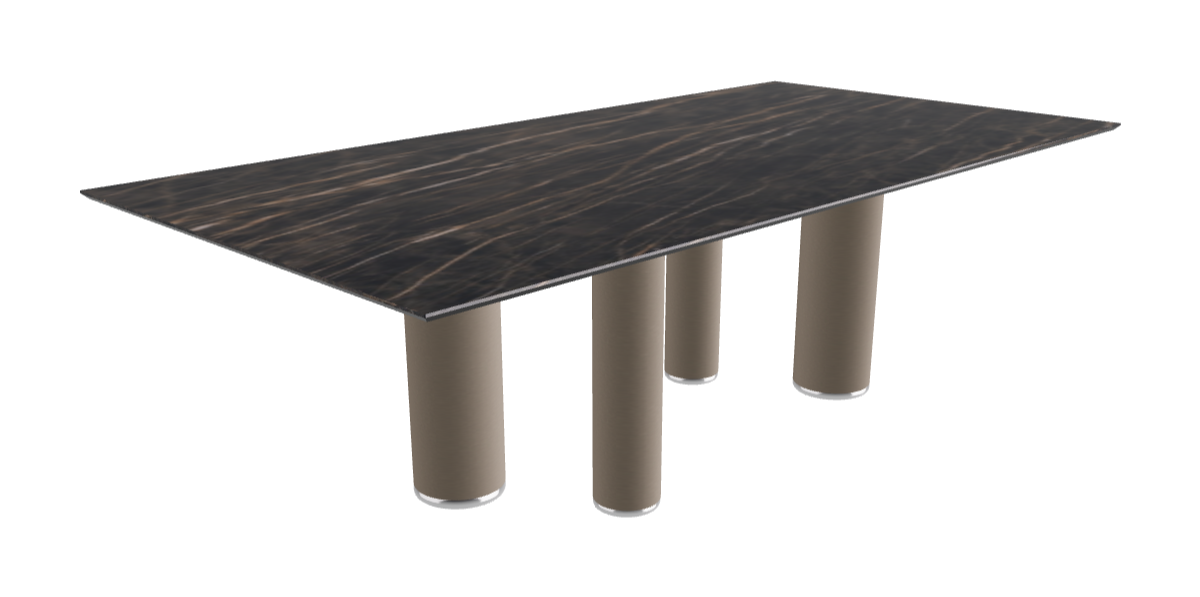 240x120x75h Rectangle Shaped_Glossy Portoro_Titanium Embossed