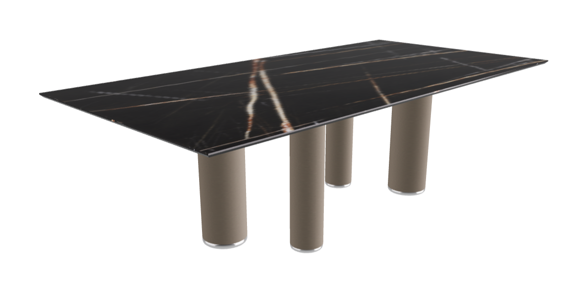 240x120x75h Rectangle Shaped_Glossy Sahara Noir_Titanium Embossed