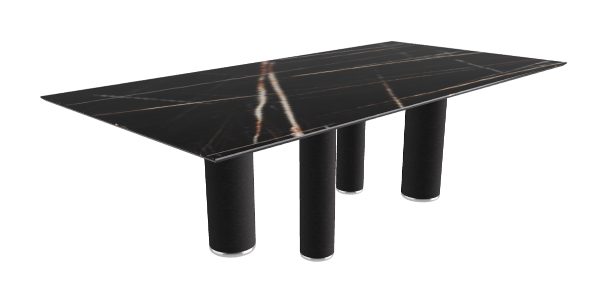 240x120x75h Rectangle Shaped_Glossy Sahara Noir_Black Embossed