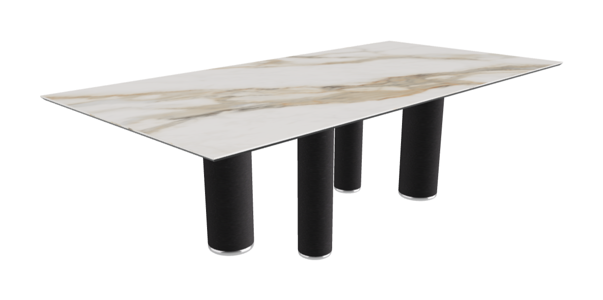 240x120x75h Rectangle Shaped_Matt Borghini Calacatta_Black Embossed