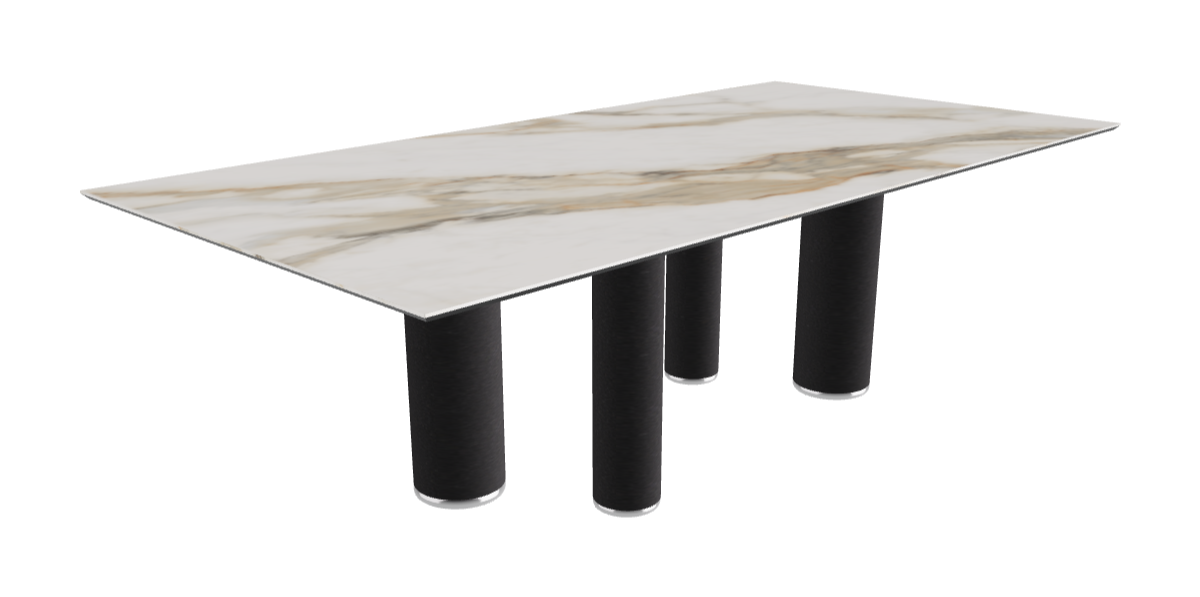 240x120x75h Rectangle Shaped_Glossy Borghini Calacatta_Black Embossed