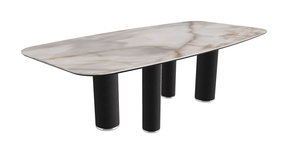 240x120x75h Barrel Shaped_Alabastro_Black Embossed