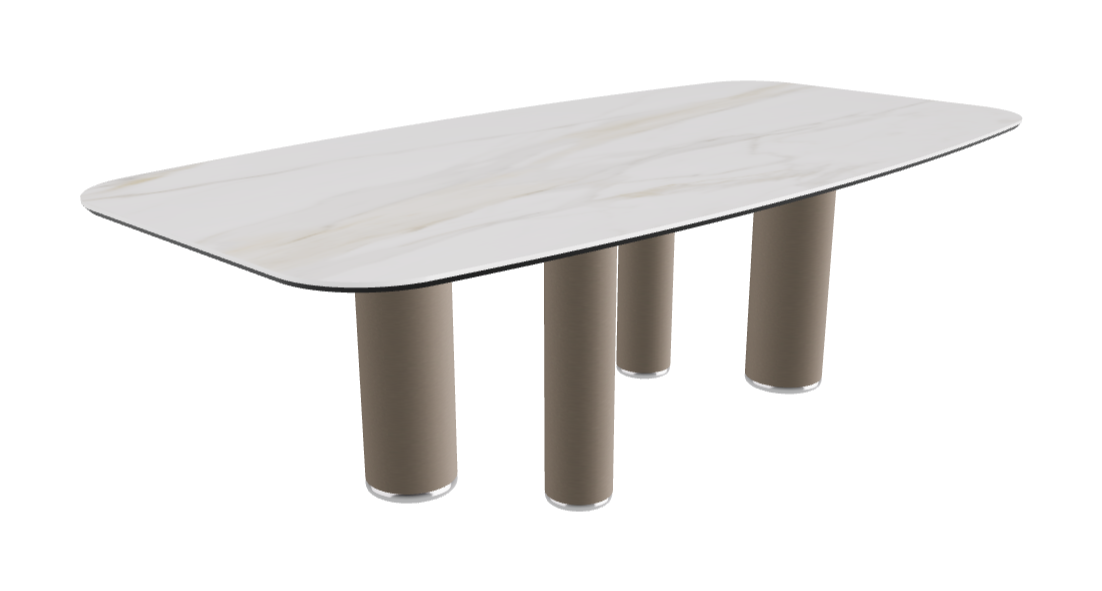 240x120x75h Barrel Shaped_Matt Golden Calacatta_Titanium Embossed
