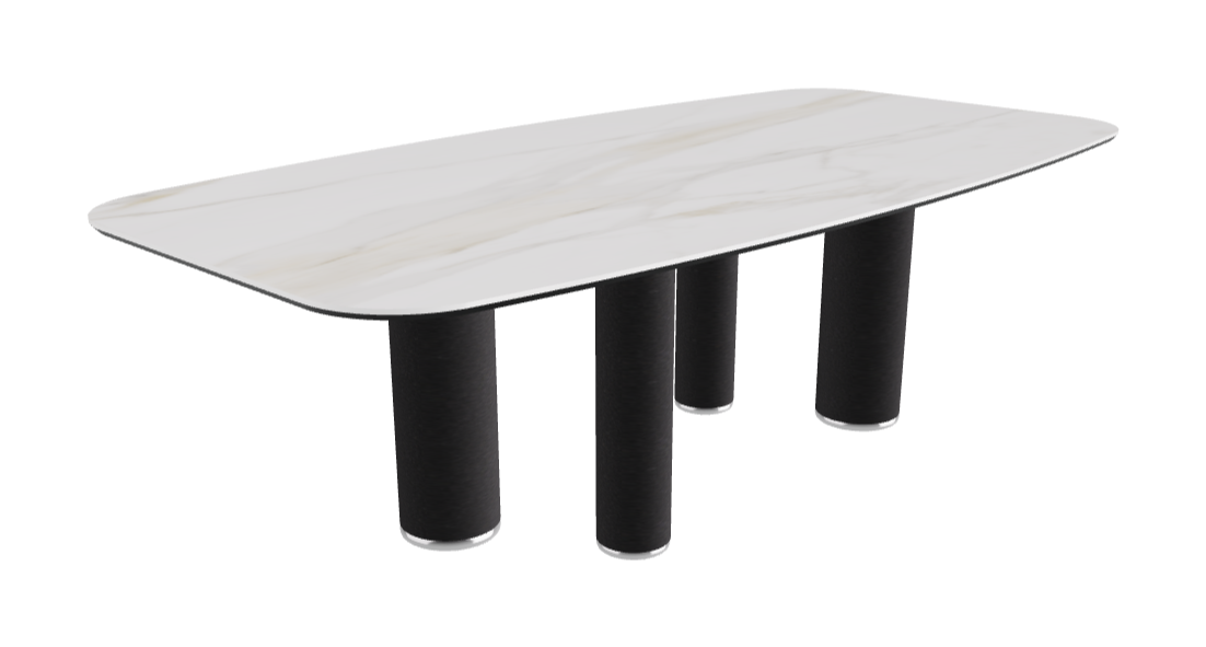 240x120x75h Barrel Shaped_Matt Golden Calacatta_Black Embossed