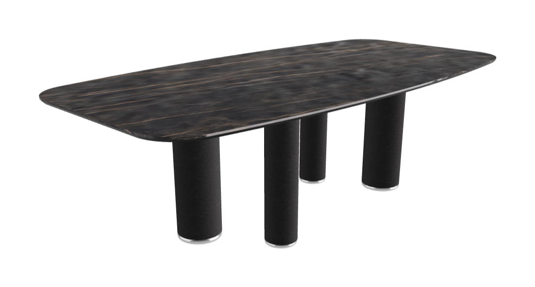 240x120x75h Barrel Shaped_Matt Portoro_Black Embossed